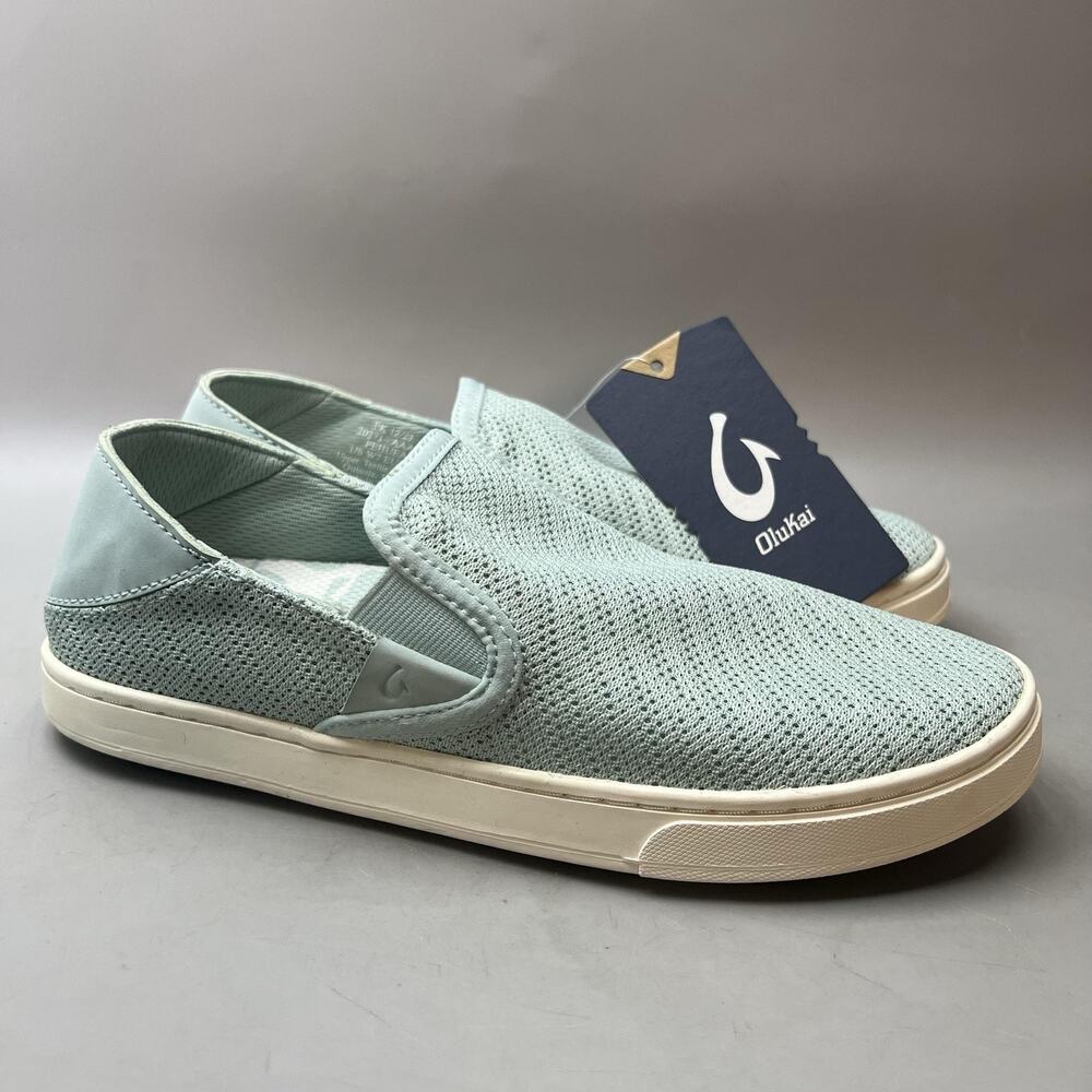 OluKai Pehuea Slip On Shoes Women Size 7 Green Blue Casual Comfort Sneakers NEW - Picture 1 of 8